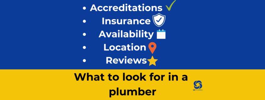 Infographic for blog: what to look for in a plumber