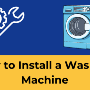 Infographic heading image for how to install a washing machine