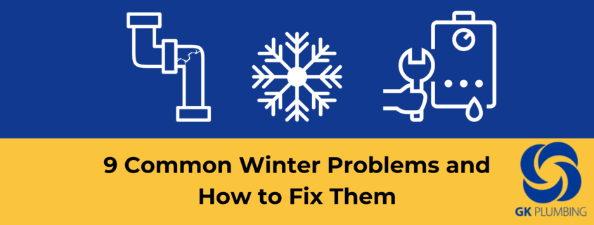 blog title image for 9 common plumbing problems in the winter and how to fix them